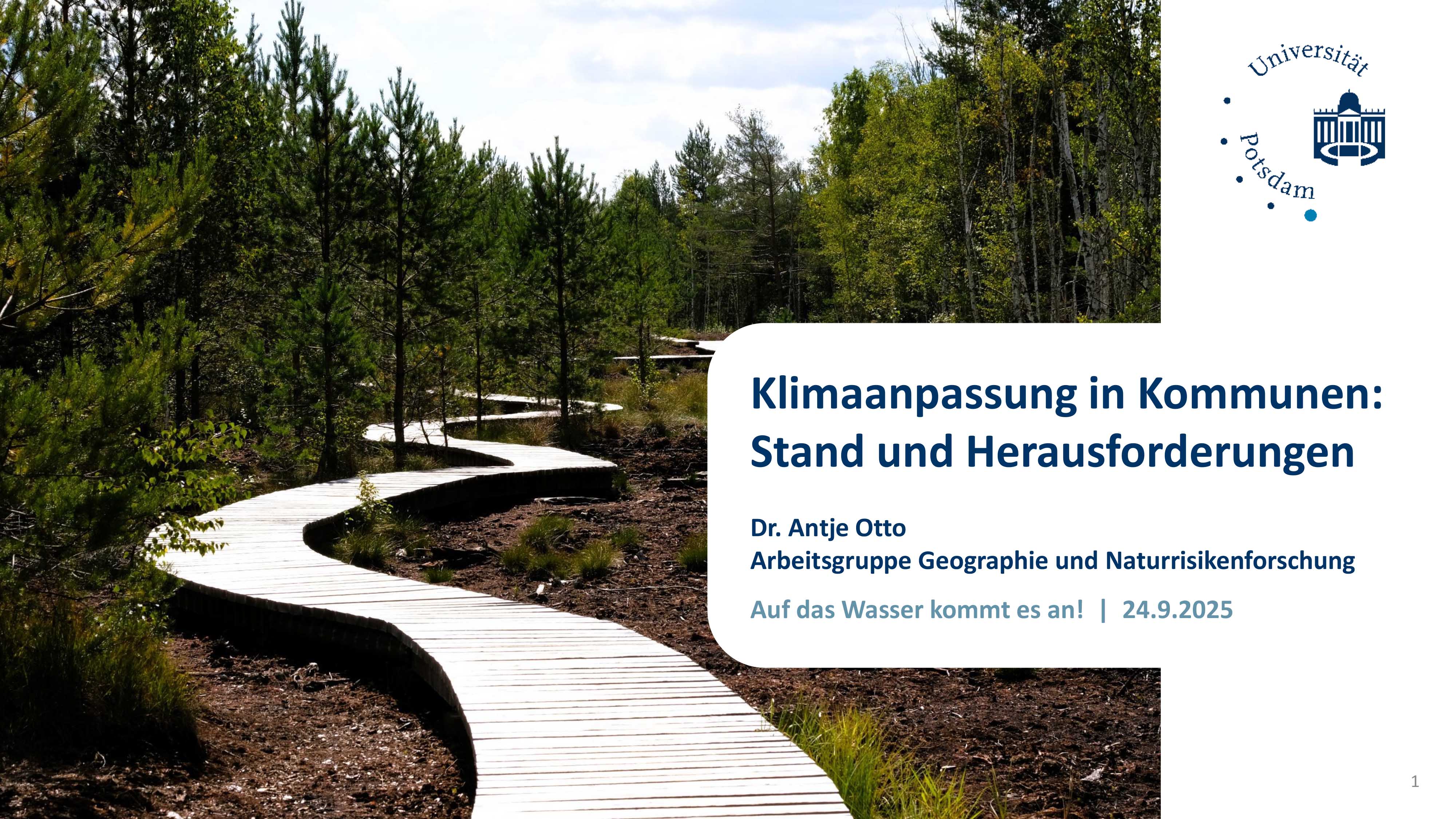 Startfolie des Vortrags von Dr. Antje Otto